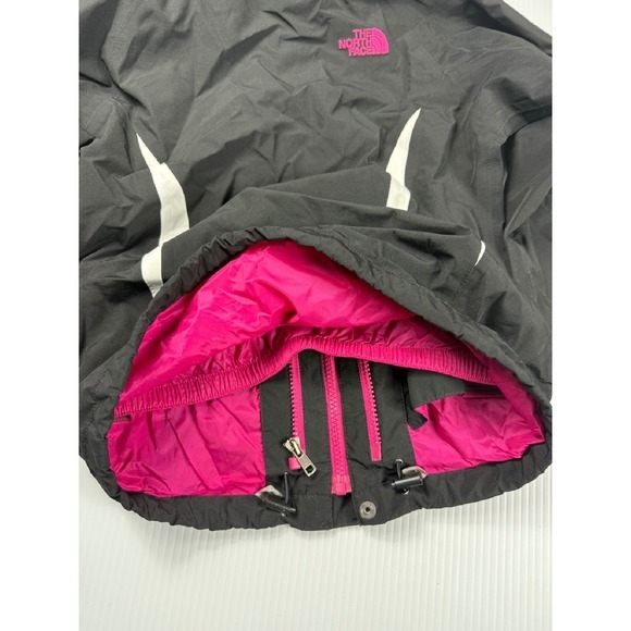 The North Face Windbreaker Jacket Full Zip Active Outdoor Black Pink Girls - Picture 6 of 8